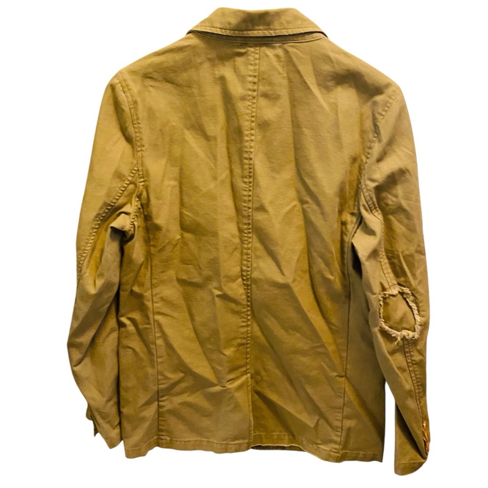FOSSIL Distressed Tan Cotton Oversized Blazer - Picture 2 of 7